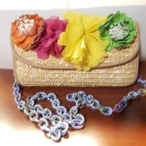Betsey Johnson BRASIL Straw Shoulder Bag/Crossbody